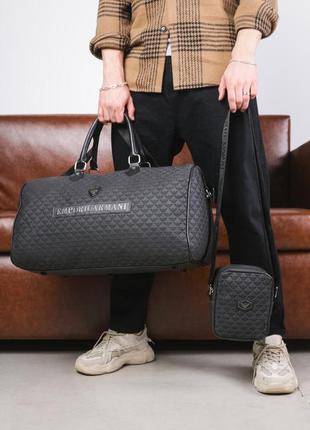 Комплект сумка + месенджер emporio contrast armani чорний