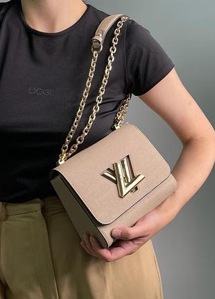 Женская сумка louis vuitton medium twist mm epi leather beige