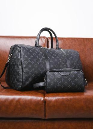 Комплект сумка + клатч louis vuitton чорний