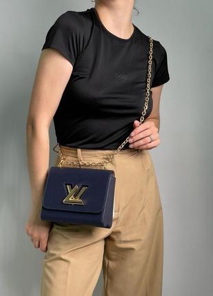 Женская сумка louis vuitton medium twist mm epi leather blue1 фото