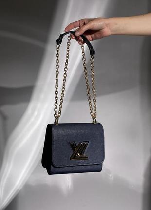 Женская сумка louis vuitton medium twist mm epi leather blue8 фото