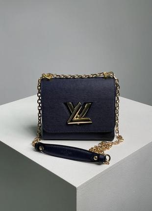 Женская сумка louis vuitton medium twist mm epi leather blue7 фото