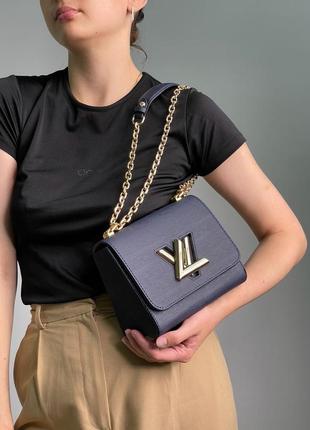 Женская сумка louis vuitton medium twist mm epi leather blue4 фото