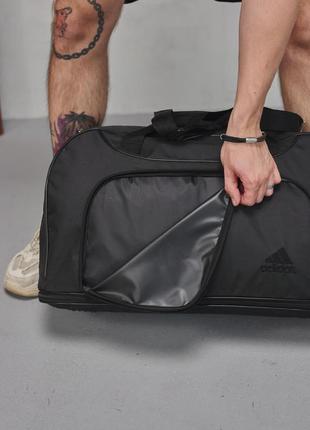 Дорожная сумка черная adidas, черное лого6 фото