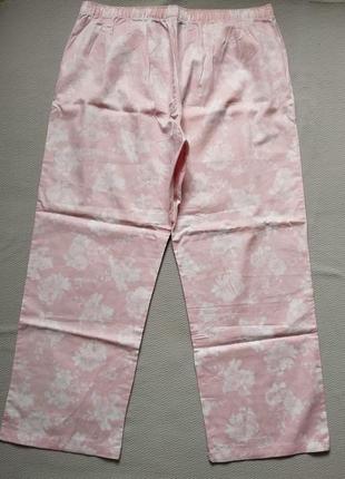 Бесподобные хлопковые брюки для дома в цветочный принт батал f&f2 фото