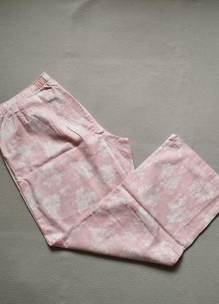 Бесподобные хлопковые брюки для дома в цветочный принт батал f&f7 фото