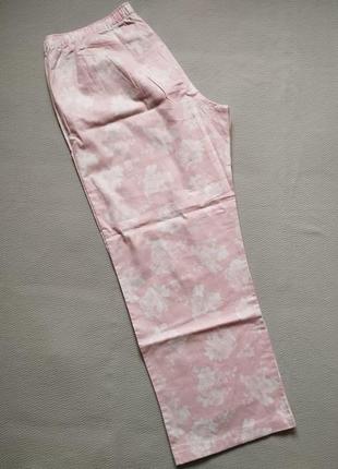 Бесподобные хлопковые брюки для дома в цветочный принт батал f&f3 фото