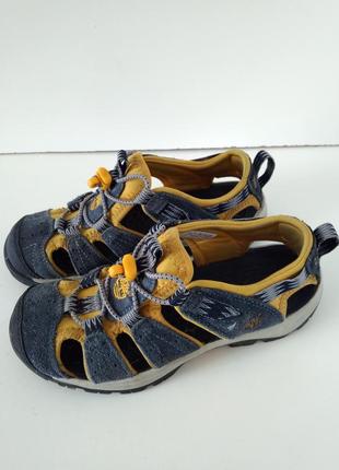 Р 33 устілка 20,5 см дитячі шкіряні жовто-сірі сандалії босоніжки timberland