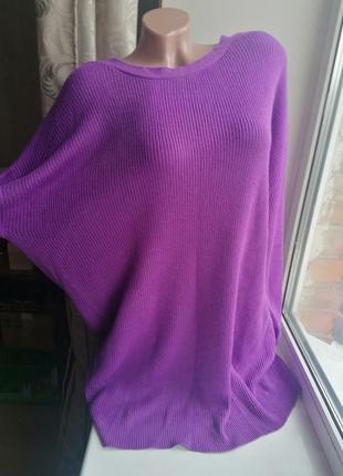 Фиолетовый свитер-туника с интересной спиной george рр 16