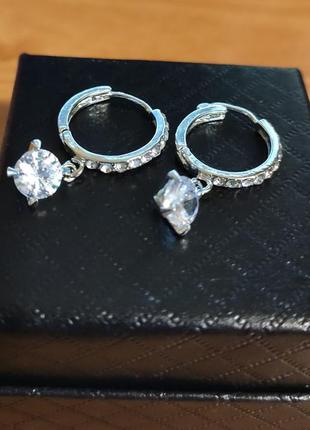 Серьги с фианитами. 3