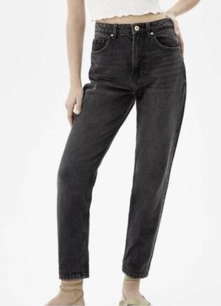 Джинси мом чорні bershka mom fit join life 34