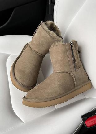 Распродажа ❌ натуральные женские мини угги на змейке ugg australia zip4 фото