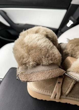 Распродажа ❌ натуральные женские мини угги на змейке ugg australia zip8 фото