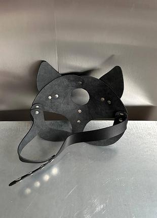 Кожаная маска кошки 10