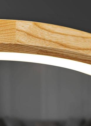 Зеркало круглое с полочкой и led-подсветкой и сенсором luxury wood sunset 60х80 см ясень темный