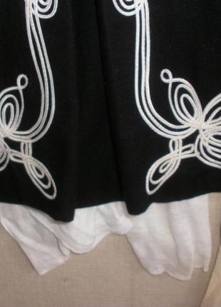 Шерстяная юбка а-силуэта с вышивкой сутажным шнуром4 фото