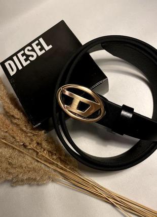Ремень стиля diesel дизель кожаный,3см гладкий украина с кожи + коробка, тренд 2023 ремень мужской