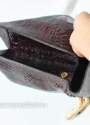 Винтажный кожаный портфель сумка портмоне, настоящая кожа крокодила, оригинал,унисекс7 фото