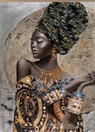 Алмазна мозаїка вишивка африканка афроамериканка сексуальна дівчина 5d 40х50 см
