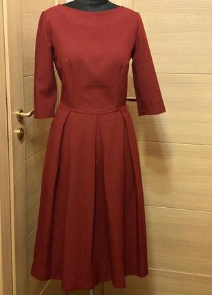 Эффектное вишневое платье 48, 50 размер л, хл9 фото