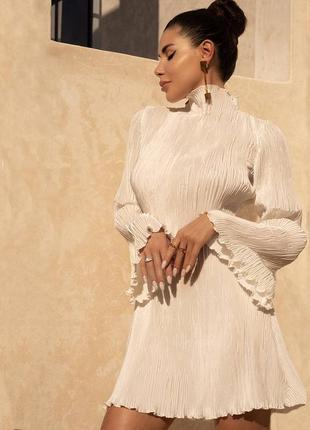 Женское нестандартный дизайн волна платье белое 20242 фото