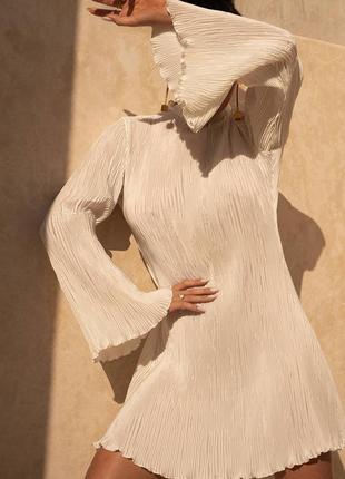 Женское нестандартный дизайн волна платье белое 20247 фото