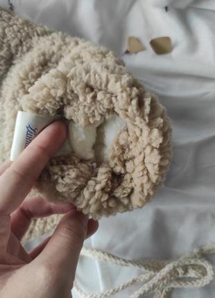 Варежки перчатки милые плюшевые теплые с медвежонком коричневые бежевые белые мягкие в корейском японском стиле подростковые кавай аниме5 фото