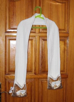 Теплый длинный шарф с карманами1 фото