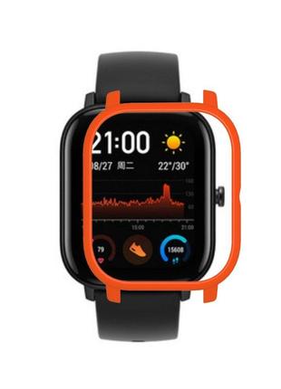 Защитный бампер для смарт часов amazfit gts оранжевый3 фото