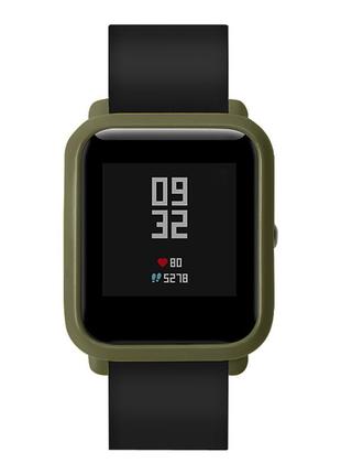 Захисний бампер для смарт годинника amazfit bip / bip lite хакі2 фото