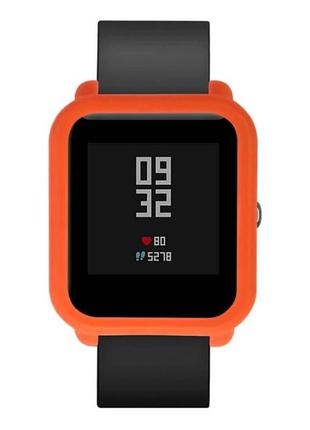 Защитный чехол для смарт часов amazfit bip / bip lite / bip s оранжевый2 фото