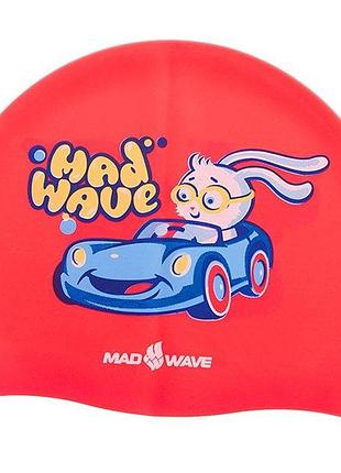 Шапочка для плавания детская bunny m057812000w красный (60444172), mad wave