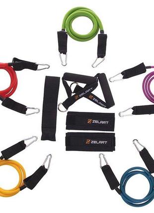 Эспандер многофункциональный для фитнеса 5 жгутов resistance band fi-2625 набор (56363173), zelart