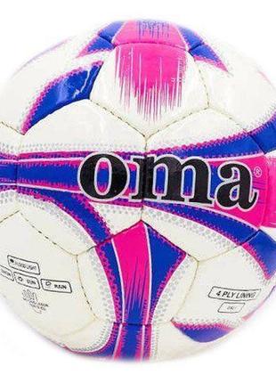 Мяч футбольный oma jm-4 №5 бело-розово-фиолетовый (57429137), no branding