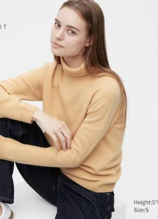 Uniqlo кашеміровій светр 3d knit 100% cashmere turtleneck sweater розмір s/m (9450637)