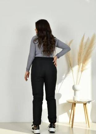 Жіночі теплі спортивні штани брюки плащівка 875/0066 на флісі джогери (44-46, 48-50, 52-54, 56-58 розміри)5 фото