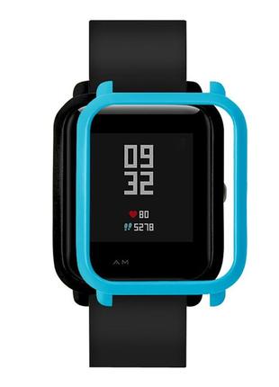 Захисний бампер для смарт годинника amazfit bip / bip lite блакитний1 фото