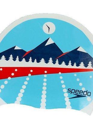 Шапочка для плавання slogan print блакитний (60443005), speedo