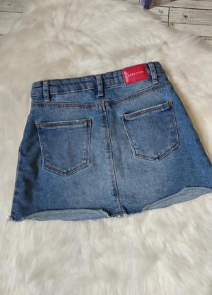 Юбка джинсовая zara kids denim на девочку с лампасами3 фото