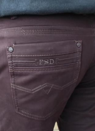Теплые зимние мужские джинсы, брюки на флисе стрейчевые fangsida, турция5 фото