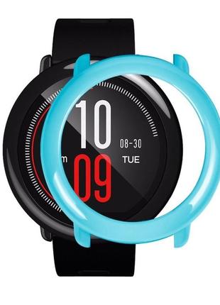 Захисний бампер для смарт годинника amazfit pace блакитний1 фото