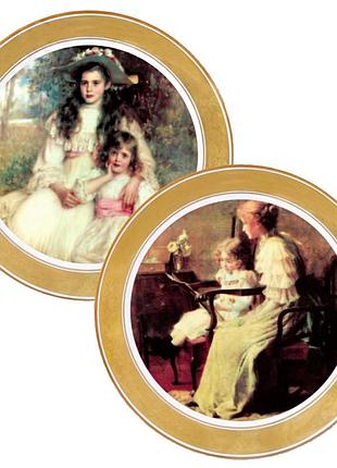 Набор декоративных тарелок «викторианская мечта» gloria, 2 шт.,d-32 см (264-3205b)