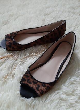 Балетки туфли с леопардовым принтом