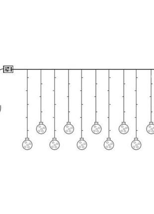 Гірлянда світлодіодна штора кулі з наповненням4 фото