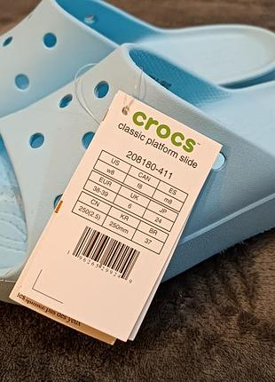 Crocs classic platform slide шльопанці на платформі крокс.5 фото