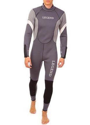 Гидрокостюм мокрого типа pl-6561 s серо-бело-черный (60430031), legend