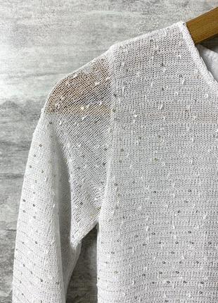 Белая блуза кофта с пайетками2 фото