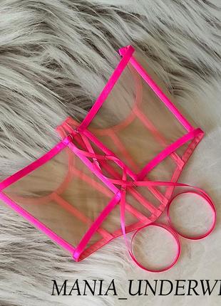 2-061 бежевий корсет з рожевим контуром від mania_underwear2 фото