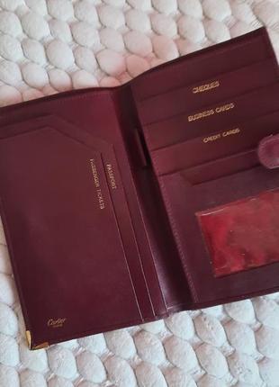 Бордовое кожаное портмоне, кошелек5 фото