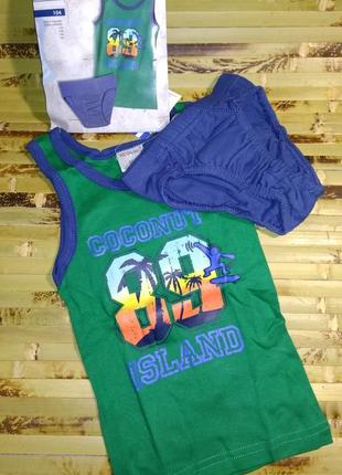 Pocopiano комплект майка труси 104/116/128/140/152 бавовняний трикотаж